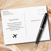 Female Pilot Portrait Fun Kawaii Aviation Birthday Briefkaart