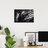 Female Police Patriotic Law Enforcement Tribute Poster (Thuiskantoor)