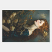 Female portrait Art Nouveau gold accents Decoupage Inpakpapier Vel (Voorkant 2)