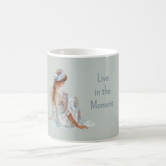 Female Pretty Light Blue Dress Koffiemok (Center)