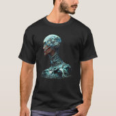 Female Robot Sci Fi Cyborg Unique Futuristic Digit T-shirt (Voorkant)