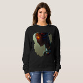 Female Robot Sci Fi Cyborg Unique Futuristic Digit Trui (Voorkant volledig)