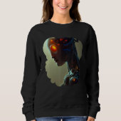 Female Robot Sci Fi Cyborg Unique Futuristic Digit Trui (Voorkant)