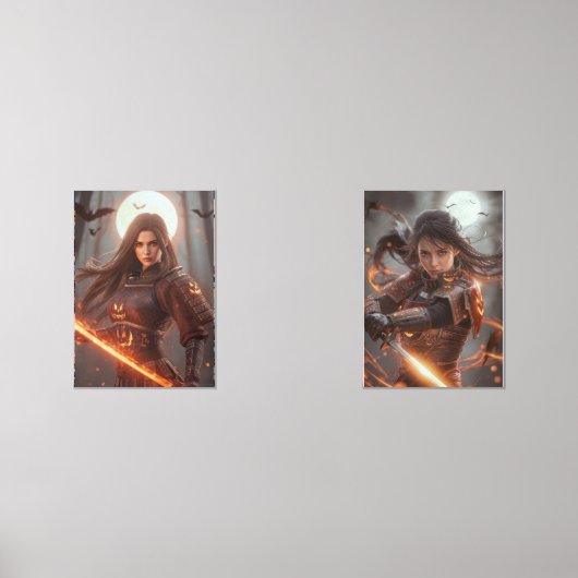 Female Samurai Warrior No.2 – Halloween Edition  Muurkunst Sets (Voorkant)