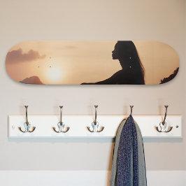 Female Silhouette at Sunset Persoonlijk Skateboard