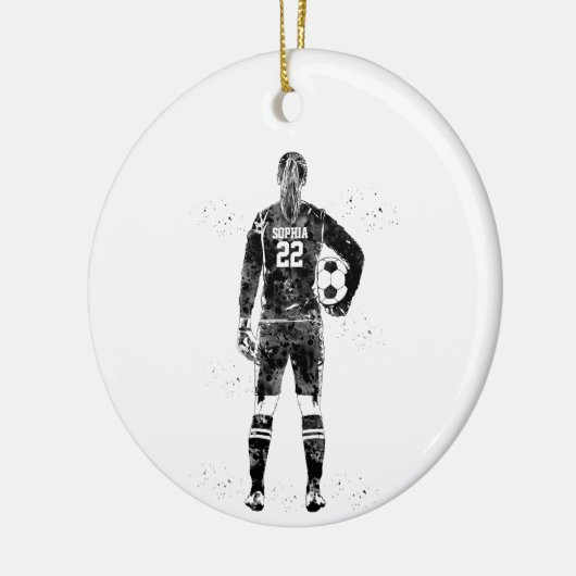 Female Soccer Goalie Keramisch Ornament (Links)