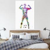 Female Soccer Player Canvas Afdruk (Insitu (Slaapkamer))