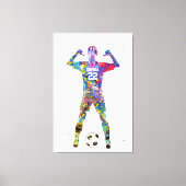 Female Soccer Player Canvas Afdruk (Voorkant)