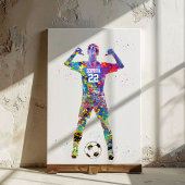 Female Soccer Player Canvas Afdruk
