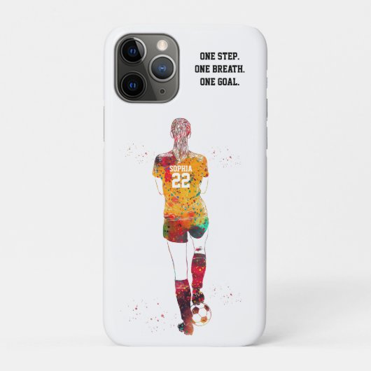 Female Soccer Player iPhone 11 Pro Case (Achterkant)