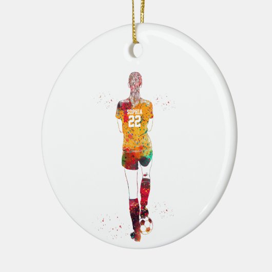 Female Soccer Player  Keramisch Ornament (Links)