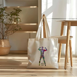 Female Soccer Player Tote Bag