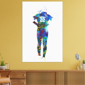 Female Softball Player Canvas Afdruk (Insitu (Woonkamer))