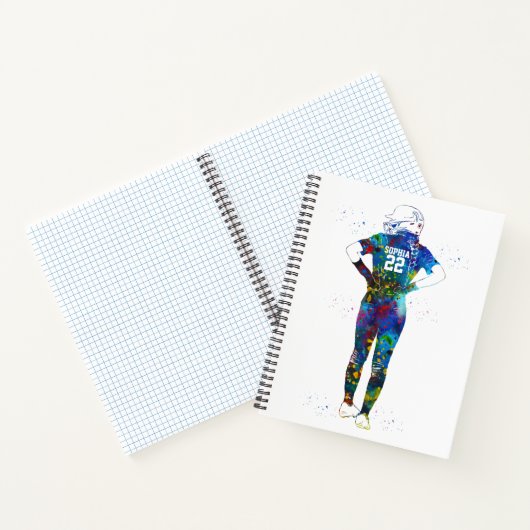 Female Softball Player Notitieboek (Binnen)