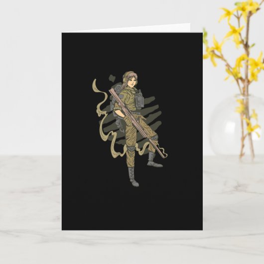 Female soldier kaart (Gele Bloem)