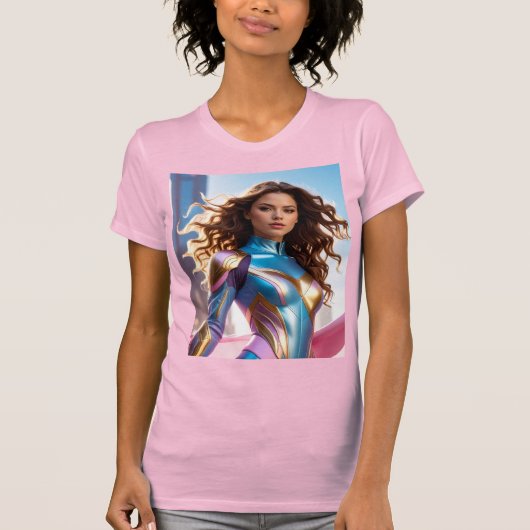 FEMALE SUPERHERO - SCI-FI T-SHIRT (Voorkant)