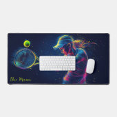 Female Tennis Player Hitting Ball Bureaumat (Keyboard & Muis)