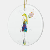 Female Tennis Player Keramisch Ornament (Links)