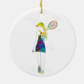 Female Tennis Player Keramisch Ornament (Achterkant)