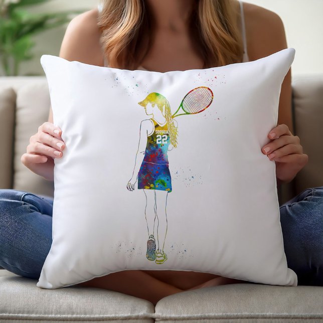 Female Tennis Player Kussen (Creator heeft geüpload)