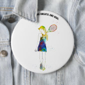 Female Tennis Player Ronde Button 6,0 Cm (In situ)