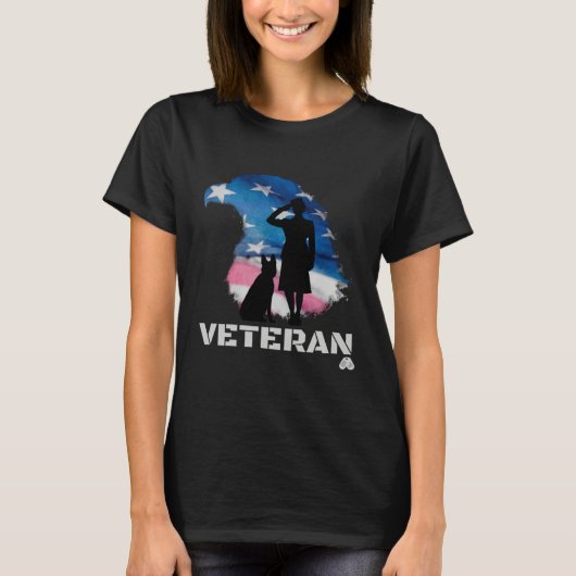 FEMALE VETERAN DOG HANDLER T-SHIRT (Voorkant)