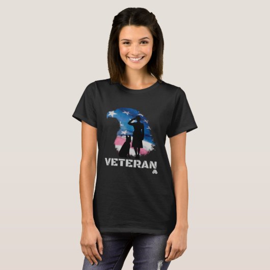 FEMALE VETERAN DOG HANDLER T-SHIRT (Voorkant volledig)