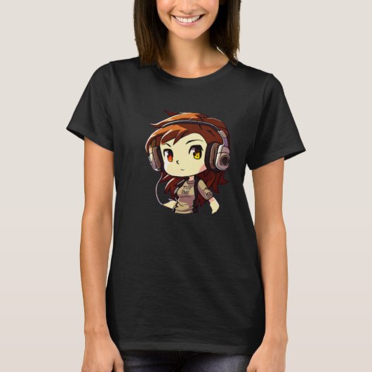 Female Video Game Character  Gamer Girl T-shirt (Voorkant)