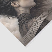 Female Vocalist with Piano & Music Staff Decoupage Tissuepapier (Detail)