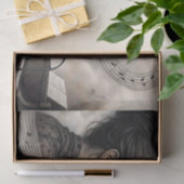 Female Vocalist with Piano & Music Staff Decoupage Tissuepapier (Geschenk)