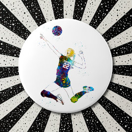 Female Volleyball Player Ronde Button 6,0 Cm