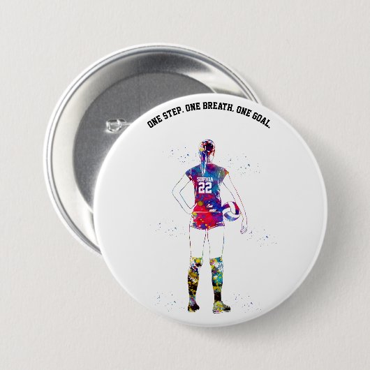 Female Volleyball Player Ronde Button 7,6 Cm (Voorkant /achterkant)