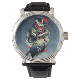 Female Zombie Samurai – Undead Warrior Art Horloge