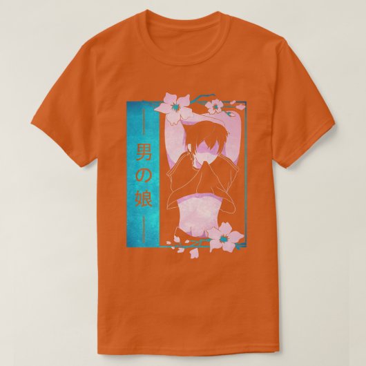 Femboy Anime Boy Japans pasteeltje Gothic esthetis T-shirt (Design voorkant)