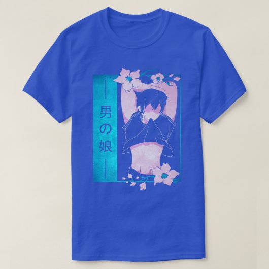 Femboy Anime Boy Japans pasteeltje Gothic esthetis T-shirt (Design voorkant)