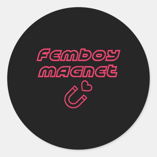 Femboy Magnet Design Ronde Sticker (Voorkant)
