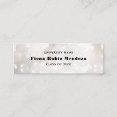 Femine White Bokeh Pearl Afstuderen Name Insert Mini Visitekaartje (Voorkant)
