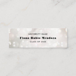 Femine White Bokeh Pearl Afstuderen Name Insert Mini Visitekaartje
