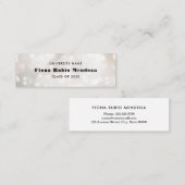 Femine White Bokeh Pearl Afstuderen Name Insert Mini Visitekaartje (Voorkant / Achterkant)