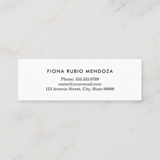 Femine White Bokeh Pearl Afstuderen Name Insert Mini Visitekaartje (Achterkant)