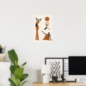Feminiene Flow | Moderne Abstracte Vrouwfiguur aan Poster (Thuiskantoor)