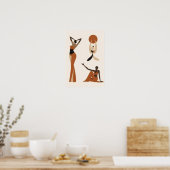 Feminiene Flow | Moderne Abstracte Vrouwfiguur aan Poster (Keuken)