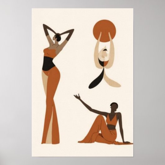 Feminiene Flow | Moderne Abstracte Vrouwfiguur aan Poster (Voorkant)