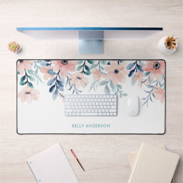 Feminiene Geborduurde Botanische Bloem Laptop Skin Bureaumat