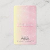 Feminin Social Media Roos Gold Pink Glitter Visitekaartje (Achterkant)