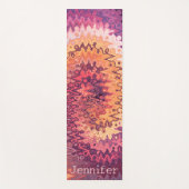 Feminine Abstracte wervelkolom Paarse en Oranje na Yogamat (Voorkant)