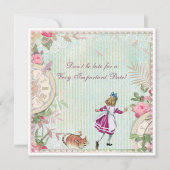 Feminine Alice in Wonderland Shabby Chic Birthday Kaart (Voorkant)