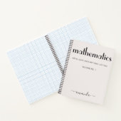 Feminine Beige Black Gepersonaliseerde wiskunde Notitieboek (Binnen)