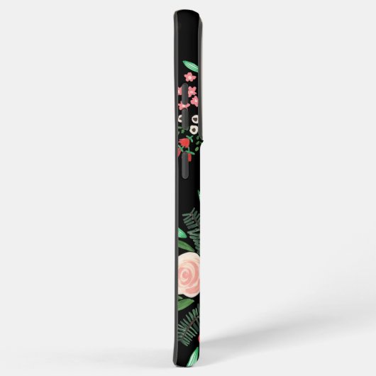  Feminine Black Botanische Florenz Rozen Samsung Galaxy Hoesje (Rechterkant)