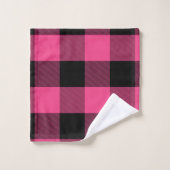 Feminine Black en Pink Buffalo Pset Bad Handdoek (Wasdoekje)